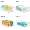 mDesign Wide Plastic Kitchen Storage Container Bins with Handles -Organization