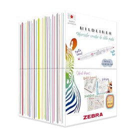 Zebra Mildliner Marcador Creativo De Doble Punta (Punta Cincel Y Punto Fino) Estuche 25 Piezas Multicolor.