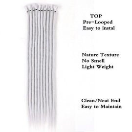 Synthetic Handmade Dreadlock Extensions Crochet Dreads Braiding Hair 20inch 10 Strands/Pack Single Ended Jamaica Punk Style Hip-Hop Reggae Crochet Braids Hair (10 Strands, Light Grey)