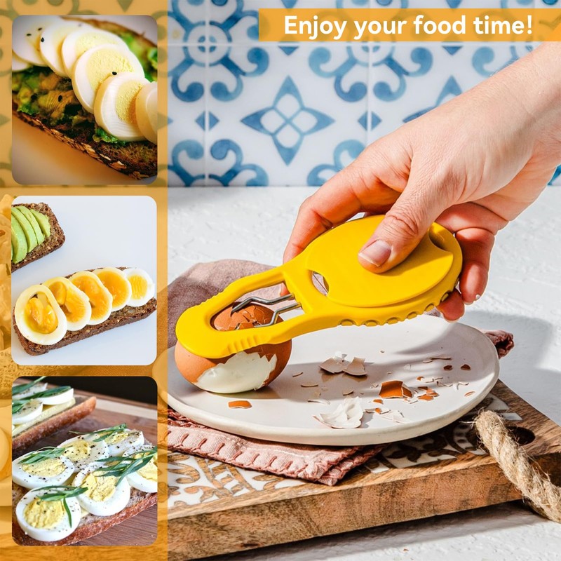 Aymorder 2 in 1 Egg Shell Peeler & Slicer, Multipurpose