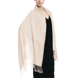 Kunoli Pashmina Shawls And Wraps for Women, Cashmere Feel Ladies Scarf, 70x200cm Large Wedding Shawls and Wraps for Evening Dresses Bridesmaid Gifts (Cream)