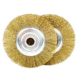 2 Pieces Steel Wire Grout Brush for Gloria, 115 mm Wire Brush for Gloria Multibrush, Wide Wire Brush for Grout Cleaning, Round Grout Brush, Brass Brush Grout Brush for Weeds, Moss