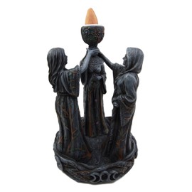 Atlantic Collectibles Wiccan Triple Goddess Maiden Expectant Mother & Crone Pagan Decorative Backflow Incense Cone Burner Figurine