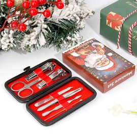 Stocking Stuffers for Adults Nail Clippers Nail Kit Manicure Kit 7 in 1 Nail Kits for Women Nail Clippers for Men Toenail Clippers Travel Nail Kit Pedicure Kit Nail Care Set Christmas Gift Box, Silver