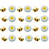 Edible Daisies and Bees Elegant White Wedding/Special Occasion Cake/Cupcake Decoration