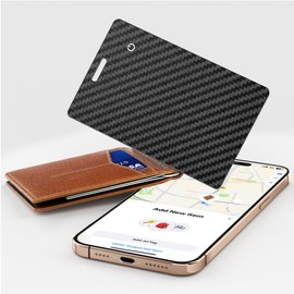 [Apple MFi Certified] Wallet Tracker Card with Apple Find My (iOS Only) Rechargeable Air Tracker Tags Bluetooth Wallet Finder IP68 Waterproof GPS Tracker Item Finder for Keys, Bags, Passport Black