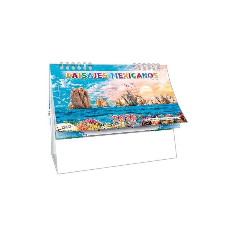 CALENDARIO DE ESCRITORIO 2026 CON BASE DE VINIL BLANCA Y