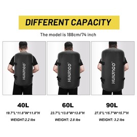 Hulongo 40L/60L/90L Large Waterproof Duffle Bag Backpack for Men, Mens Duffel Backpack Bags for Traveling, Heavy Duty (Black, 60L)