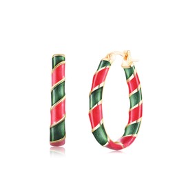 GULICX Christmas Earrings for Women, Red Green Gold Hoop Earrings Holiday Earrings Christmas Stocking Stuffers for Adults Jewelry Gifts for Women
