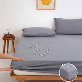 Fitted Sheet Waterproof Semi Double Waterproof Sheet Side Waterproof Single Box Fully Waterproof Bed Sheet Mattress Futon Cover Nursing Care Sheets for Adults Babies Baby Nursery Care Pets Dust Mite