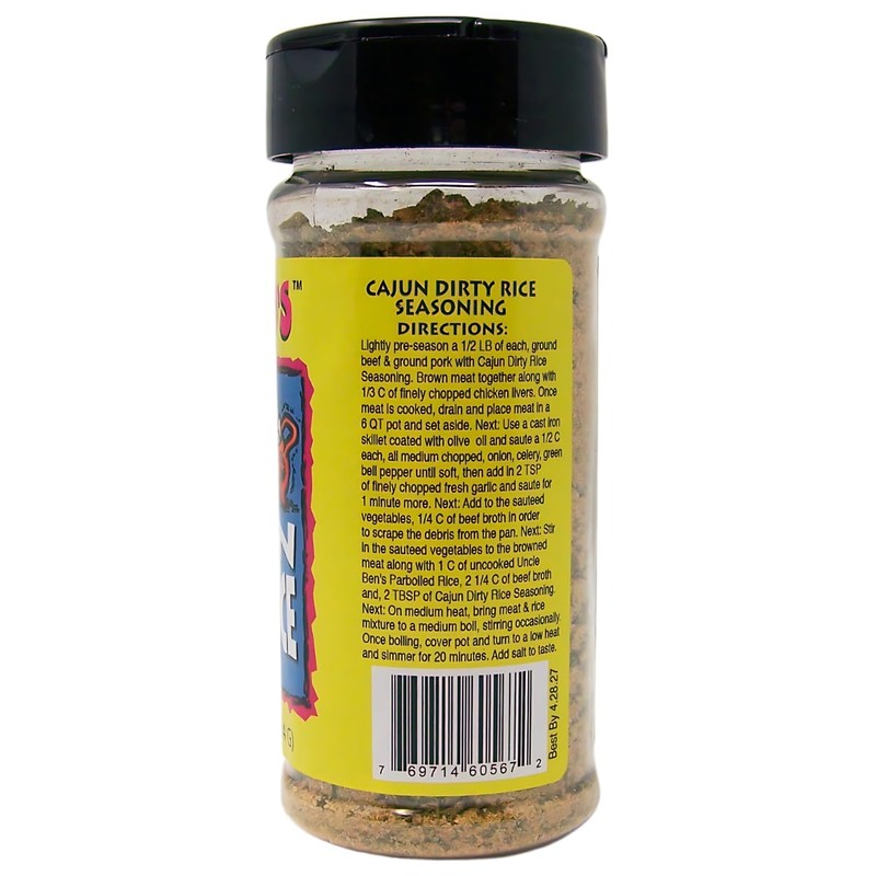 Andy Roo's Salt-Free Cajun Dirty Rice Creole Seasoning, 4 Ounce