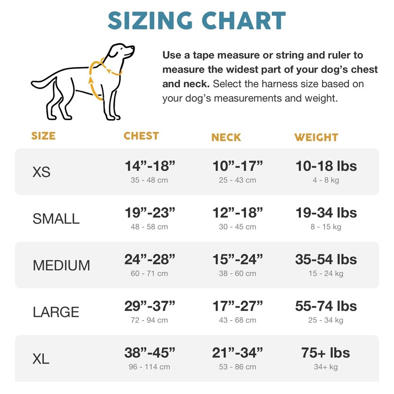 Embark dog harness, adjustable size, without choke, large, Orange