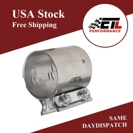 1Pc 3" Butt Joint Band Clamp Exhaust Clamp Sleeve Coupler 304 Stainless Steel