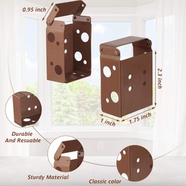 Hotop 4 Pieces Blind Brackets 2 Inch Low Profile Box Mounting Bracket Window Blinds Headrail Holder Bracket(Coffee)