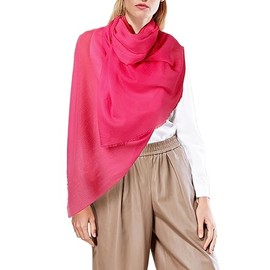 Prettystern Women's Extra Large XXL Pashmina Scarf 100% Wool Warm Shoulder Scarf for Winter, pink
