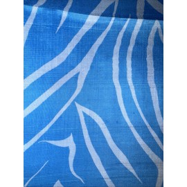 Unbranded 100% Silk Woven in Thailand Bright Blue Zebra Print Fabric BTY #5
