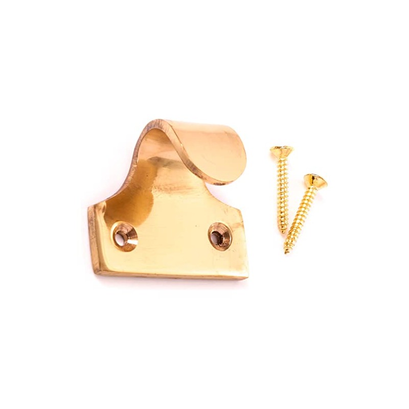 Solid Brass Sash Window Lifts with Screws Traditional Victorian Polished