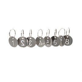 NanTun 304 Stainless Steel Key Tags with Ring 20 pcs, 25mm Hollowed Number ID Tags Key Chain, Numbered Key Rings - 1 to 20