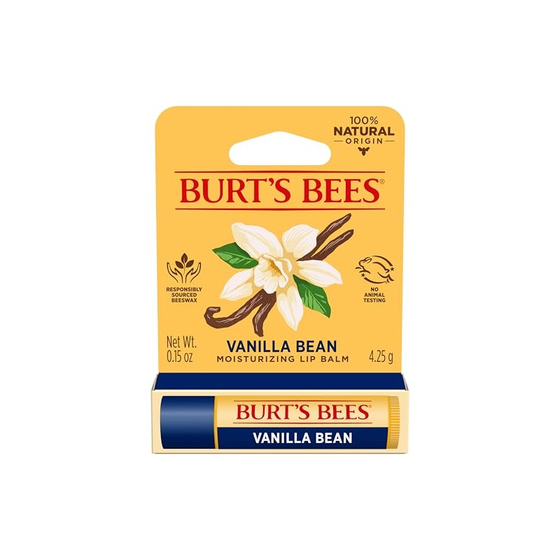 Burts Bees Vanilla Bean - Tubo de bálsamo labial, 4.25