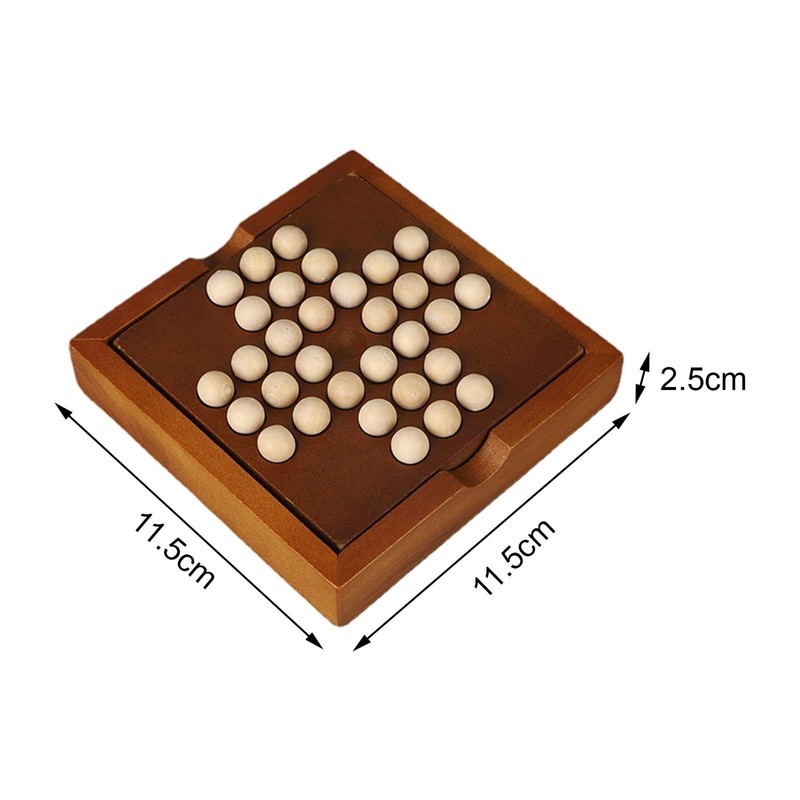 Oshhni Wooden Solitaire Board Game, Educational Family Game, Chess Mind