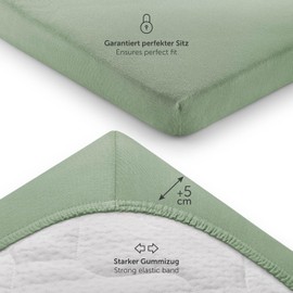 Laleni Jersey Fitted Sheet 80 x 160 cm Baby Cot – Oeko-Tex Certified House Bed Fitted Sheet – Children's House Bed Cover Made of 100% Cotton – Fitted Sheet House Bed – Fitted Sheet Cradle in Green
