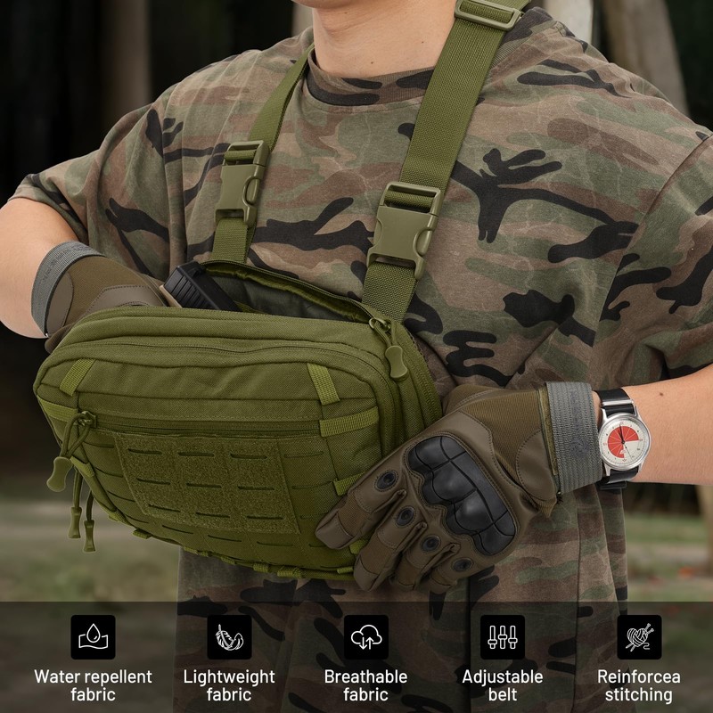AUMENTAR Tactical EDC Chest Bag Utility Molle Chest Rig Pouch