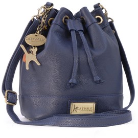 Catwalk Collection Handbags - Rochelle Women's Leather Shoulder Bag Medium - Bag / Handbag - Adjustable Shoulder Strap, blue
