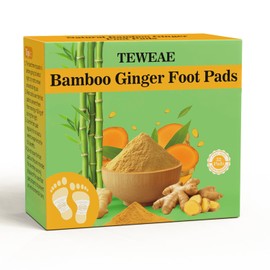 TEWEAE 32 Pads Foot Pads -with Pure Natural Turmeric & Ginger, Wormwood, Bamboo Vinegar, Bigger Adhesive Pad Ginger Foot Pads