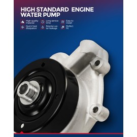 KAX Engine Water Pump AW6238 Replacement Fit for 2006-2008 750Li, 2006-2010 650i, 2007-2010 X5 4.8L, 2006-2010 550i, 2006-2008 750i,Water Pump Assembly