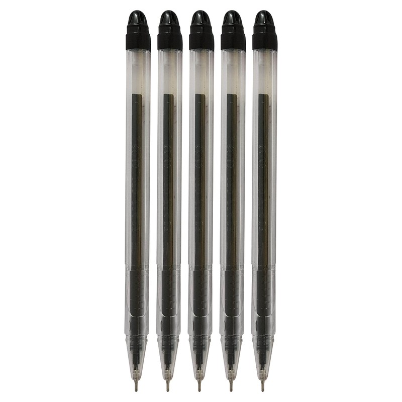 5 x 0.5mm FLAIR Hydra BLACK Gel Pens Easy Grip