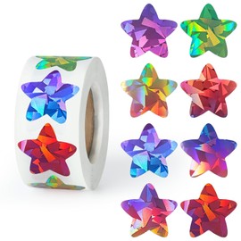 500 calcomanías de estrella multicolor para recompensas de niños, calcomanías holográficas de estrella de 1 pulgada para bricolaje, manualidades, cuadro de comportamiento, planificador de estudiantes