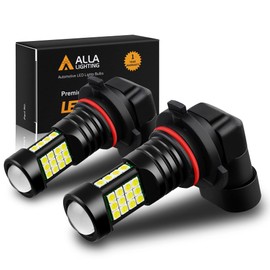 Alla Lighting 6000K Xenon White H10 9140 9045 9040 9145 LED Fog Lights Bulbs, 2000 Lumens High Power 3030 36-SMD Extremely Super Bright