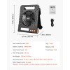 VEVOR 10000mAh Rechargeable Solar Fan LED Lantern 7 Inch Portable