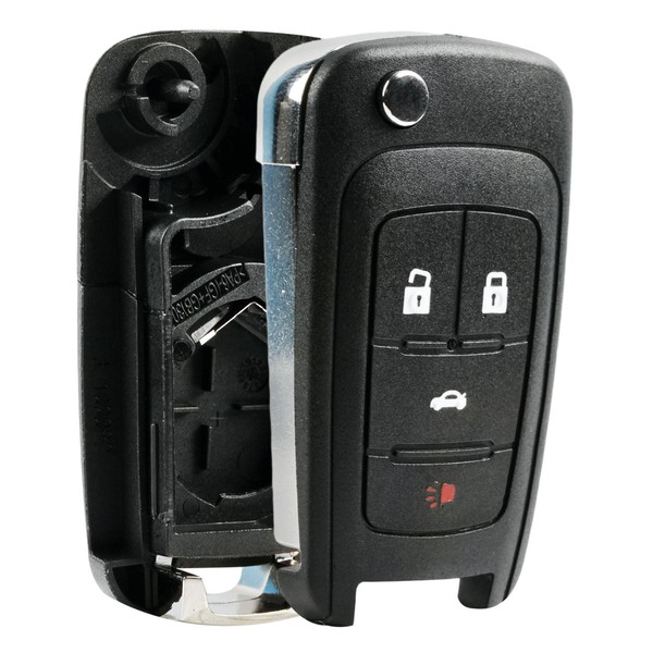 Key Fob Keyless Entry Remote Flip Shell Case & Pad fits Buick, Chevy, GMC