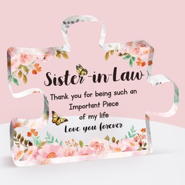 Sister in Law Gifts - Puzzle Acrylic Plaque, Special Gifts for Sister in law, Sister in Law Birthday Gifts, Birthday Gifts for Sister in law, Christmas Gifts for Sister in Law