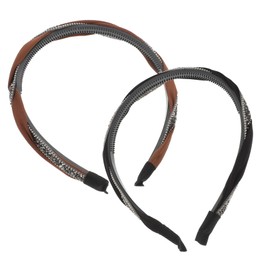 TOVINANNA 2pcs Rhinestone Embellished Knotted Headbands for Women Non Slip Wide Hairbands Lightweight Hair Accessories for Casual and Special Occasions