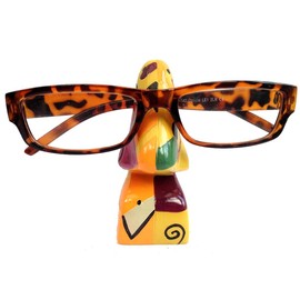 Stunning Clarice Cliff Style Art Deco Old Tupton Ware Eyeglass Spectacle Holder (Mustard - Brown - Orange)