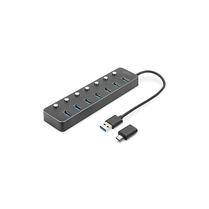 DIGITUS USB Hub - 7 Ports - USB 3.0 -