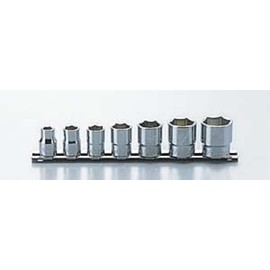 Koken RS3400W/7 3/8 (9.5 mm) SQ. Hex BSW Socket (British Standard Socket) Rail Set, 7 Pieces