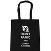 Hippowarehouse Don't Panic And Carry A Towel Tote Shopping Gym