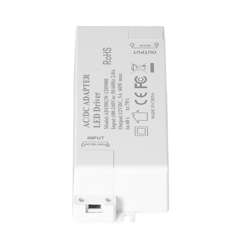 60W LED Driver Transformer Input AC100‑240V Output DC12V 5A DIY