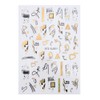 LANODO 2038 Nail Stickers, 9 Pieces, 3D, Black, Gold, Art,