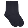 Jefferies Socks Boys' Big Three-Pack Rib Crew Socks, Navy, Medium
