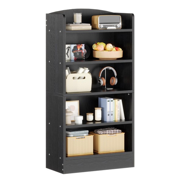 Zenira 5 Tier Bookshelf for Bedroom, 47 Inch Wood Tall