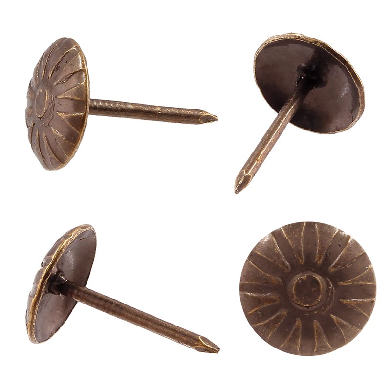 Bivethoi Upholstery Tacks, 7/16" Dia Antique Red Copper, 120 Pcs