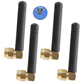 HQRP SET: 4 PCS 433 MHz GSM GPRS SMA Male Right Angle 4.6cm radio Antenna for Two-way Radio/WiFi Router/Wireless RF Transceiver