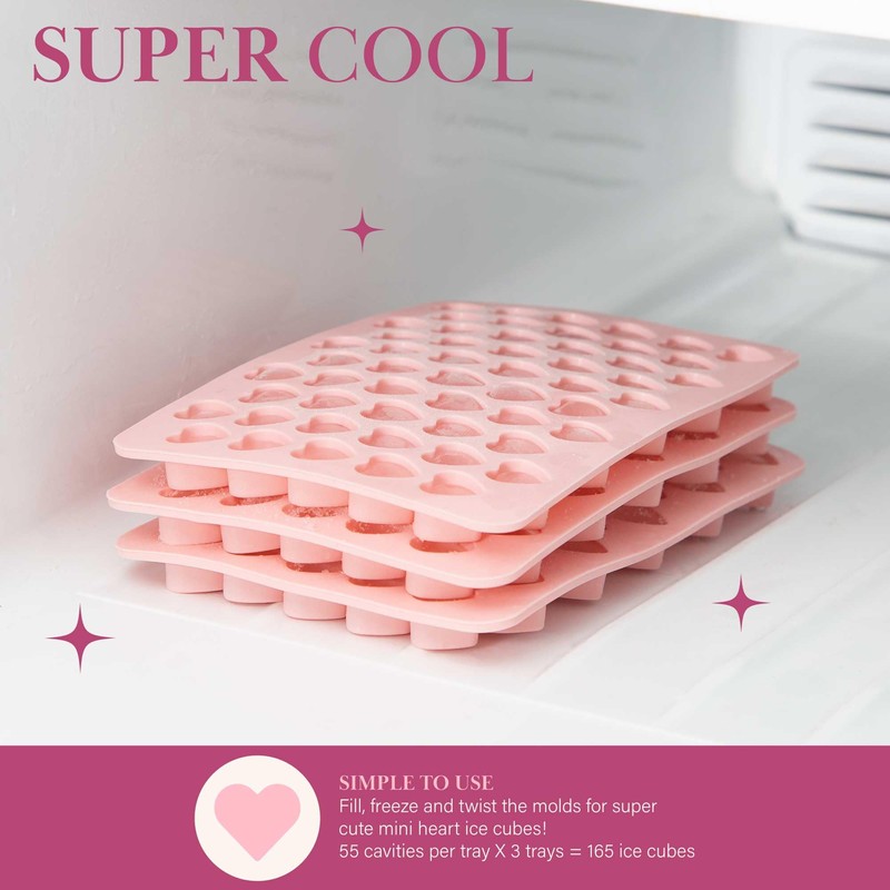 Paris Hilton Heart Shaped Mini Ice Cube Tray Set, Includes