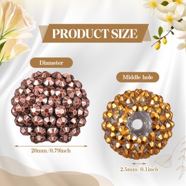 Loetere 40 Pcs 20 mm Rhinestone Beads Bulk Crystal Round Disco Ball Chunky Bubblegum Beads for Pens Bracelets Charms Craft European Style Jewelry Making Supplies Christmas(5 Colors)