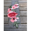 Iron-On Patch Large 25 cm Rose Flowers 2-Piece Red Pink