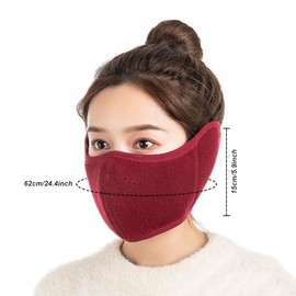 TecHong Unisex Winter Warm Mask with Ear Cover - 360 Degree Wrap Dustproof Breathable Half Face Mouth Cover Face Earflaps